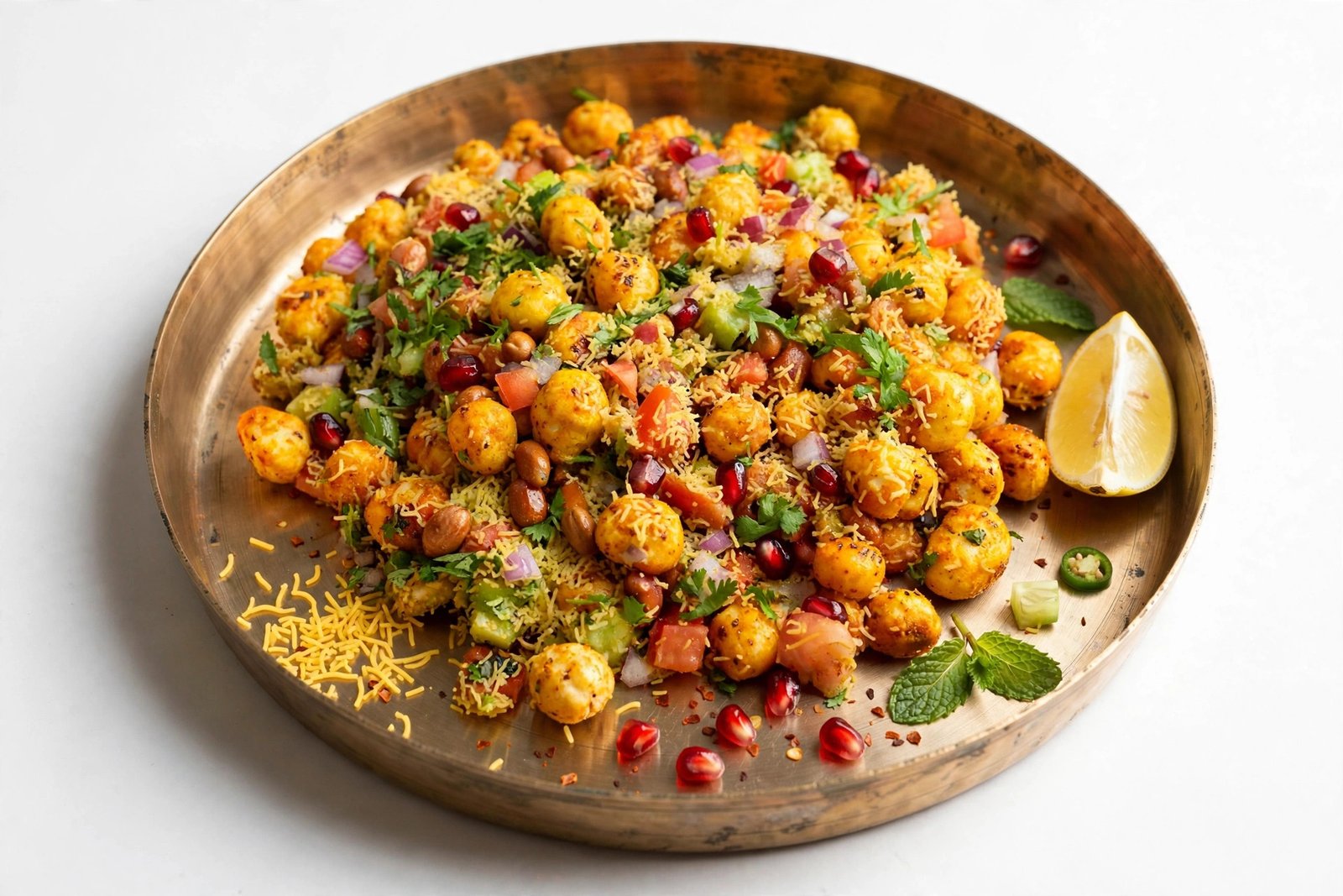 Makhana chaat on a kansa thali