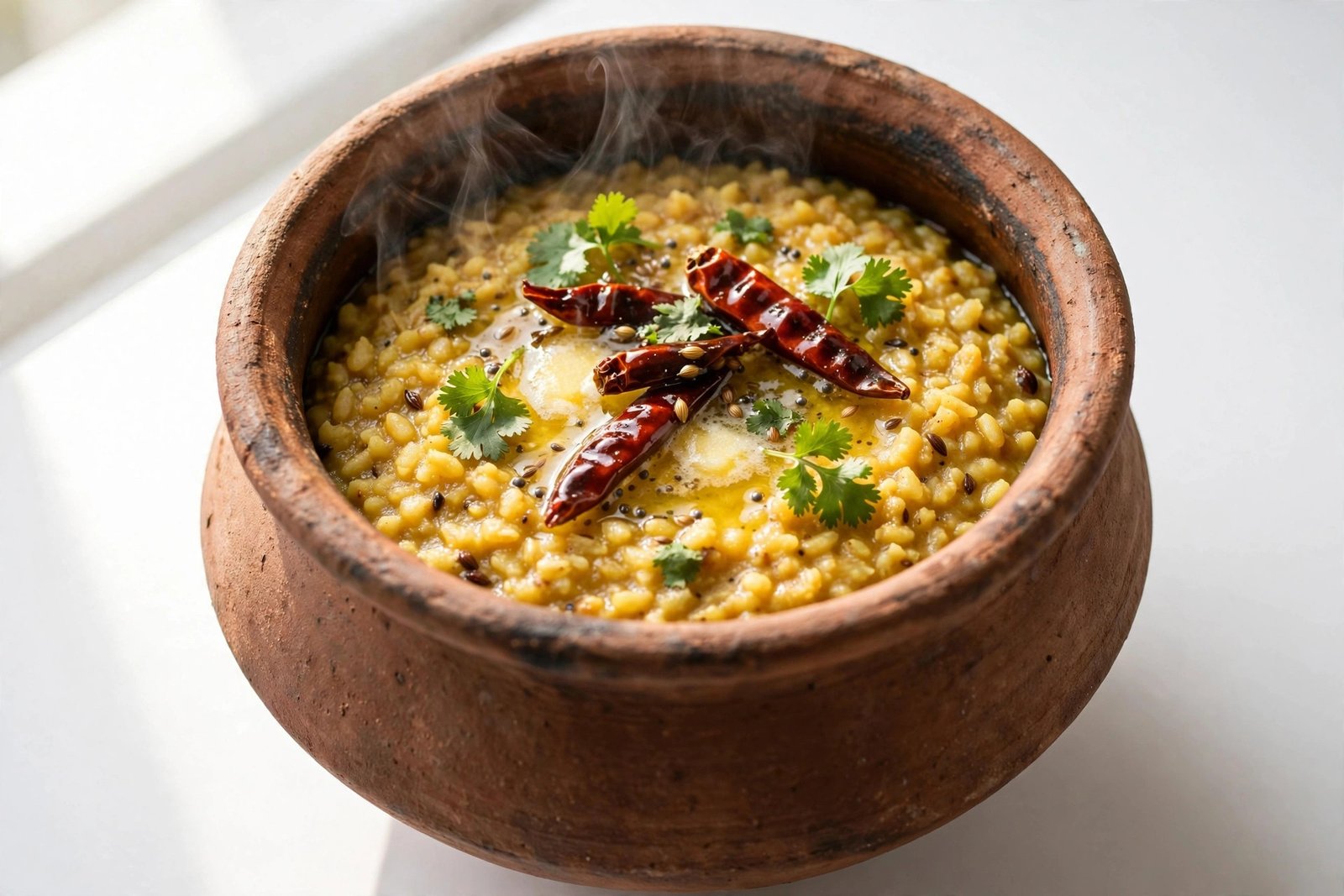 Matka khichdi in a clay handi