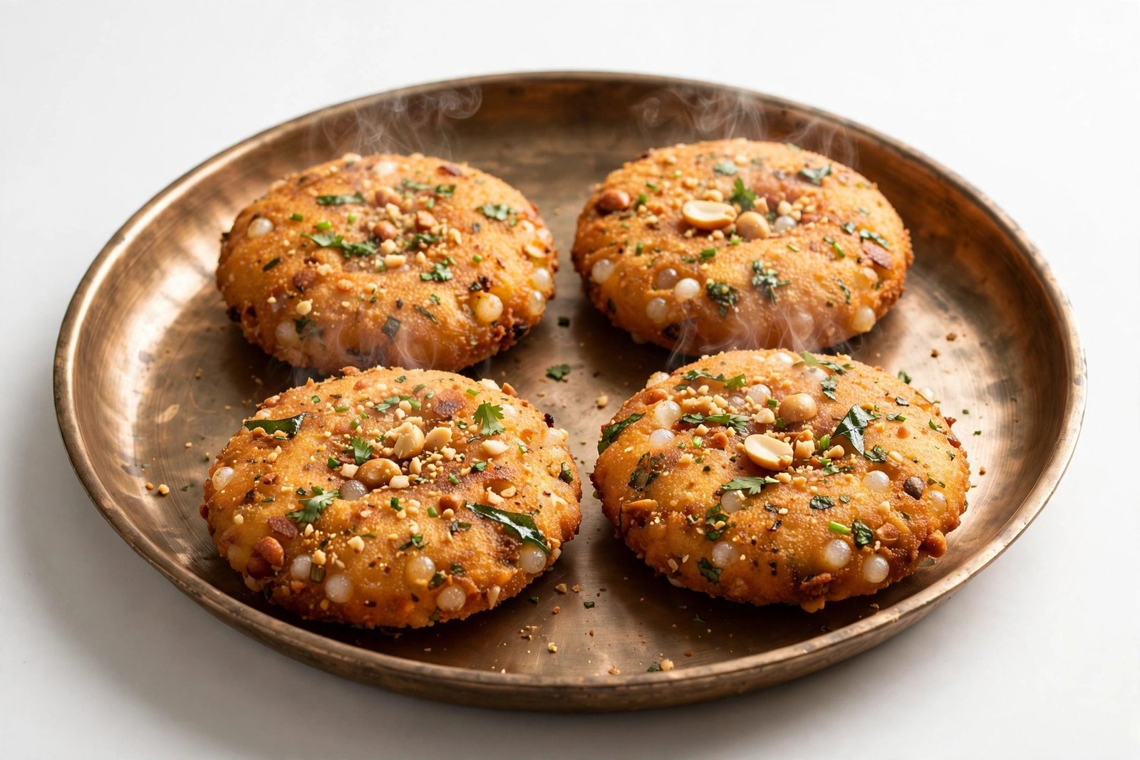 Sabudana vada on a kansa thali